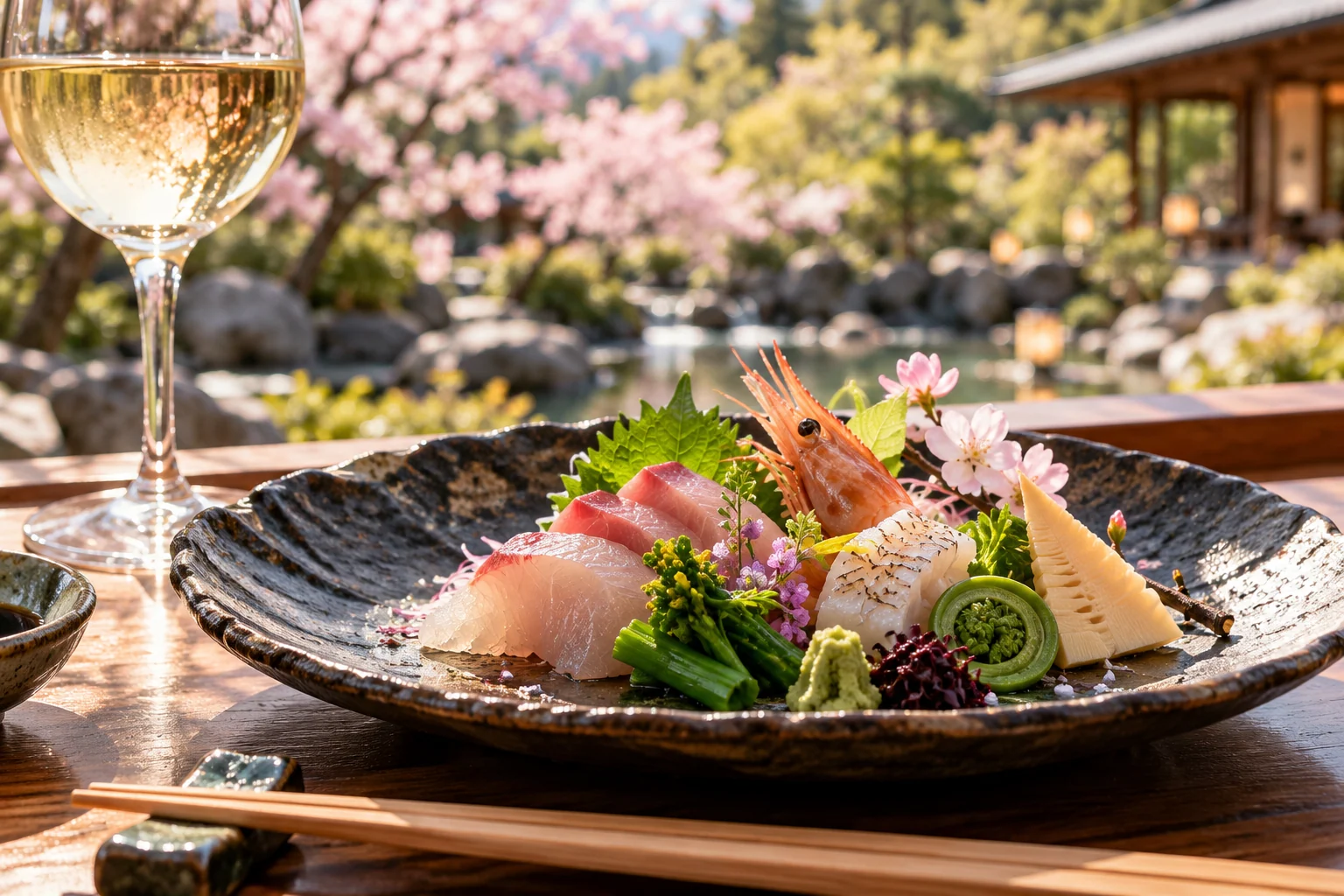 A beautifully composed seasonal kaiseki course on handcrafted ceramic